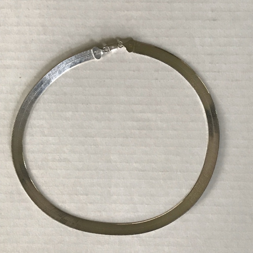 14K & Sterling Silver Herringbone Necklace - Picture 5 of 9